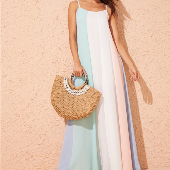 Dresses & Skirts - Cut And Sew Panel Swing Hem Cami Dress